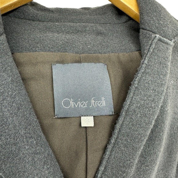 OLIVIER STRELLI Jacket Snap Closure Coat Wool Blend Belgium Gray - Picture 7 of 8